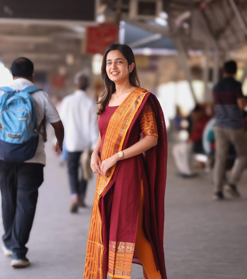 Maroon Kanchi Cotton Suit Set with Traditional Zari Border