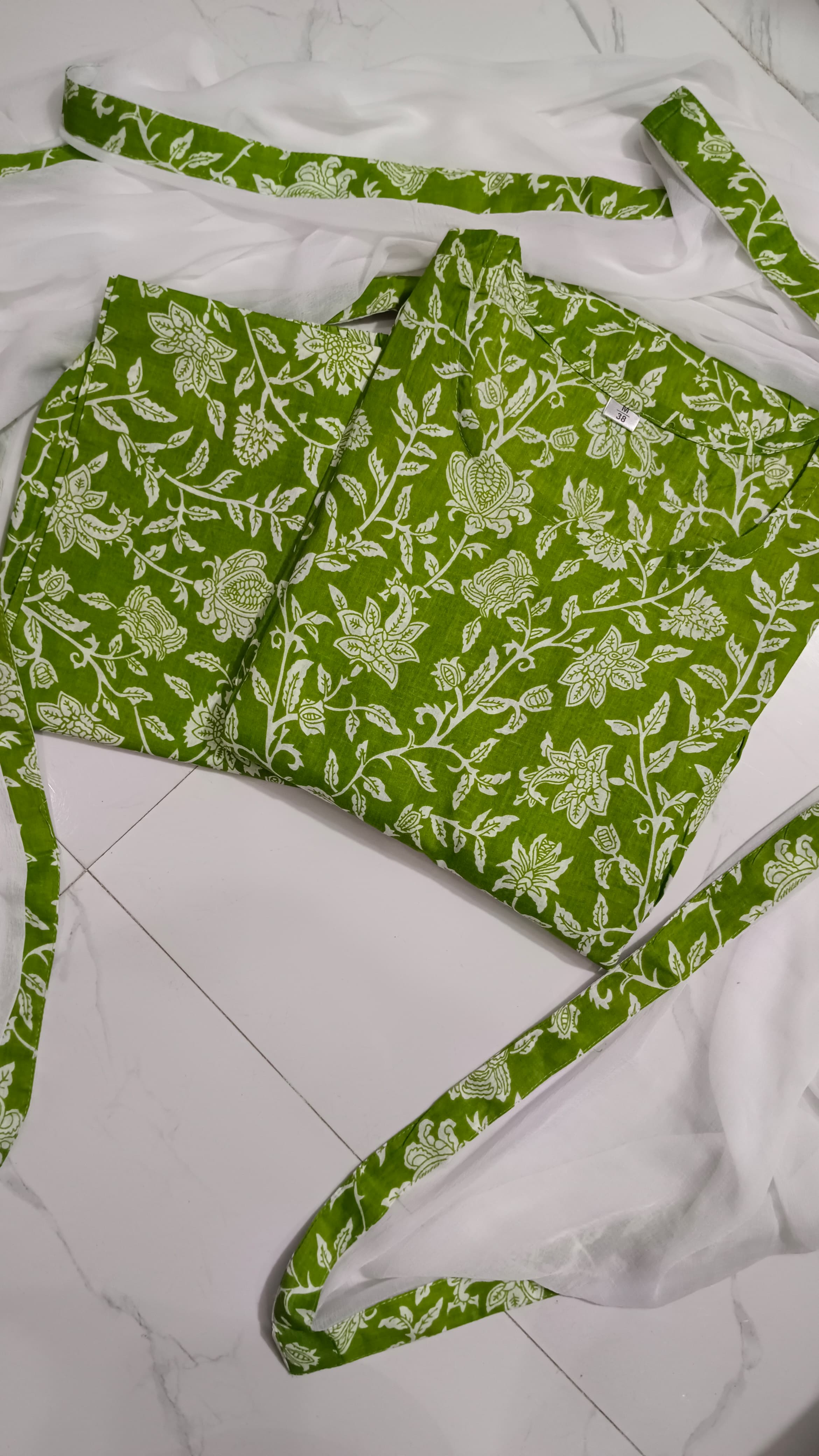 Elegant Green Floral Anarkali Suit with Dupatta