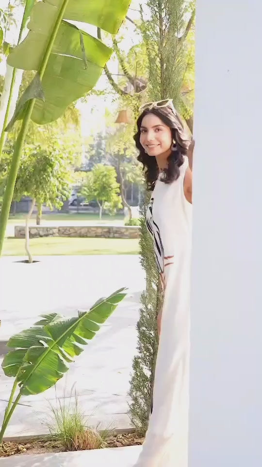 White Kurta with black Parrot Embroidery